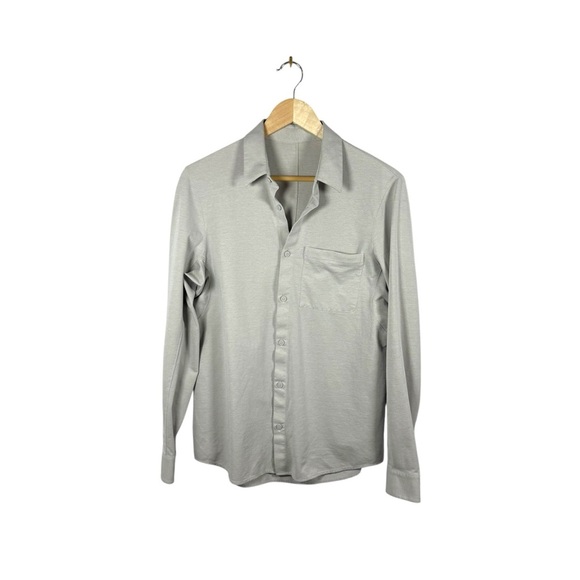 Lululemon Men’s Commission Button Down Shirt in Grey Size M/L - Picture 1 of 8